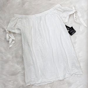 Lulus White Off The Shoulder Casual Flowy Dress
